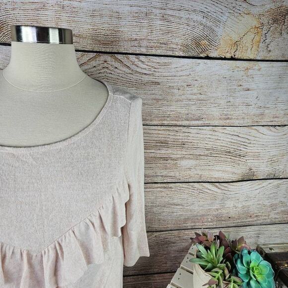 Retro Threads‎ Ruffle Detail Light Pink Sweater Size Medium - Picture 2 of 5
